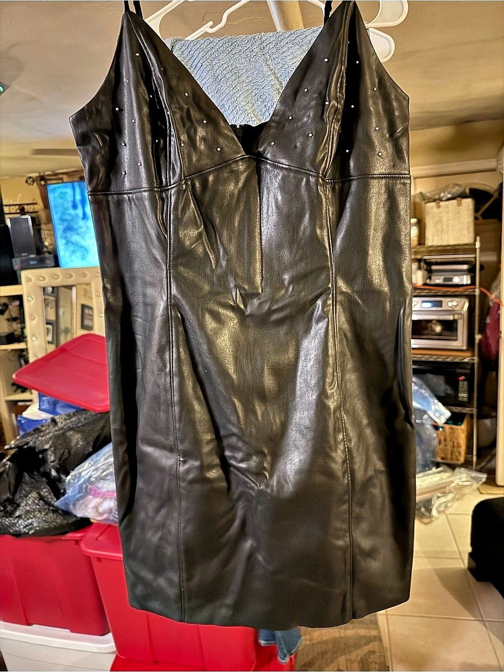 Black Studded Mini Dress Like New